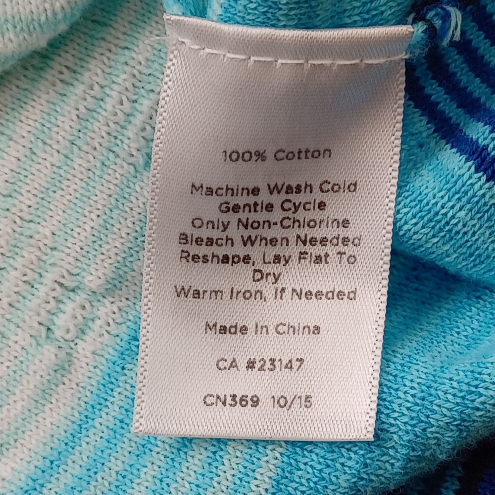 Talbots Gradient Blue White Chevron Pattern 3/4 L… - image 8